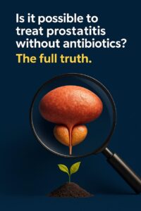 Diagram showing prostate gland inflammation vs healthy prostate for prostatitis explanation.